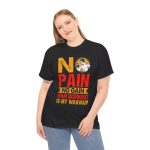 No pain no gain gym Black Color T-Shirt for Unisex Heavy Cotton Tee