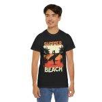 Summer Beach Unisex Heavy Cotton Tee - Relaxed Fit, Tropical Vibe, Perfect for Vacation
