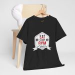 Eat Sleep Gym Repeat Unisex Heavy Cotton Tee - Motivational Workout Shirt
