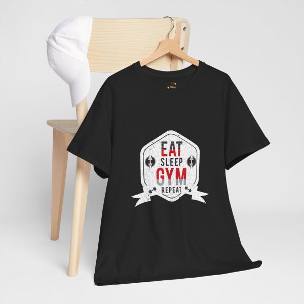 Eat Sleep Gym Repeat Unisex Heavy Cotton Tee - Motivational Workout Shirt