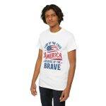 Unisex Heavy Cotton Tee - 'Land of the Free, America Because of the Brave'