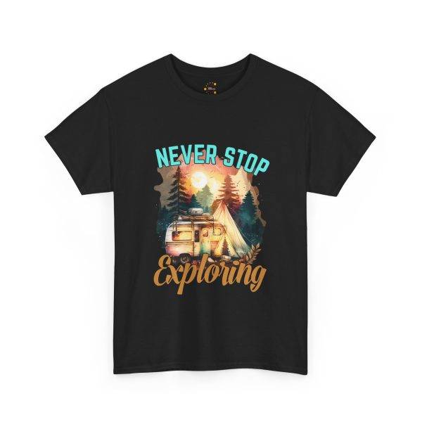 Never Stop Exploring Black Color T-Shirt For Unisex Heavy Cotton Tee
