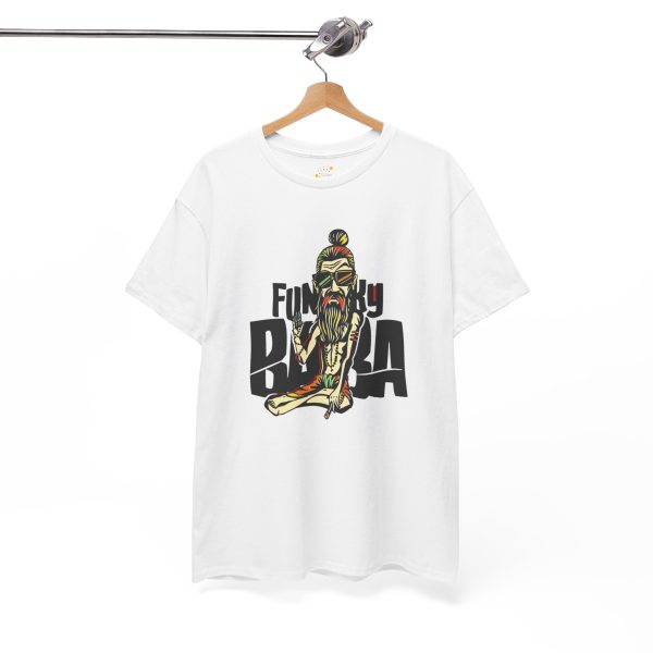 Funky baba white Color T-Shirt For Unisex Heavy Cotton Tee