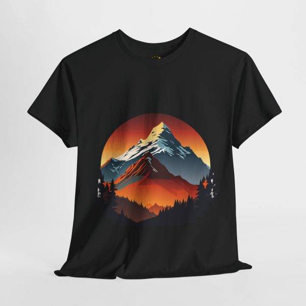 Mountain View Black Color T-Shirt For Unisex Heavy Cotton Tee
