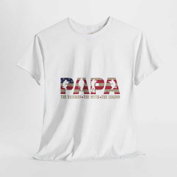 Patriotic Papa Unisex Heavy Cotton Tee - The Veteran, The Myth, The Legend