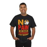 No pain no gain gym Black Color T-Shirt for Unisex Heavy Cotton Tee