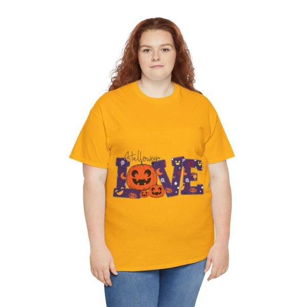 Love Halloween Gold Color T-Shirt For Unisex Heavy Cotton Tee