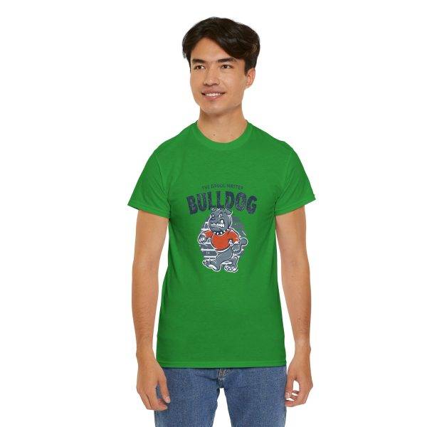 Bulldog Green Color T-Shirt For Unisex Heavy Cotton Tee