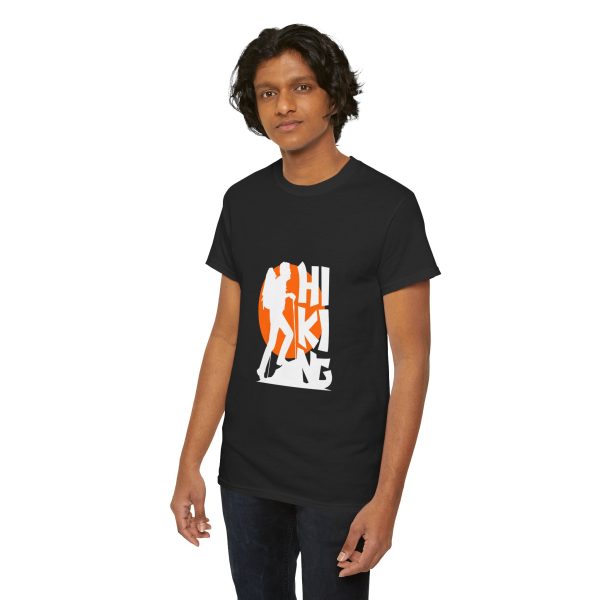 Hiking Black Color T-Shirt For Unisex Heavy Cotton Tee