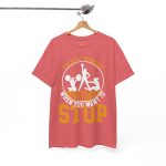 Gym The Real Workout Start When You Want To Stop Coral Silk Color T-Shirt For Women Heavy Cotton Tee