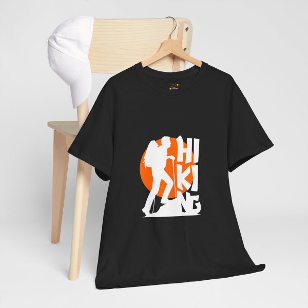 Hiking Black Color T-Shirt For Unisex Heavy Cotton Tee