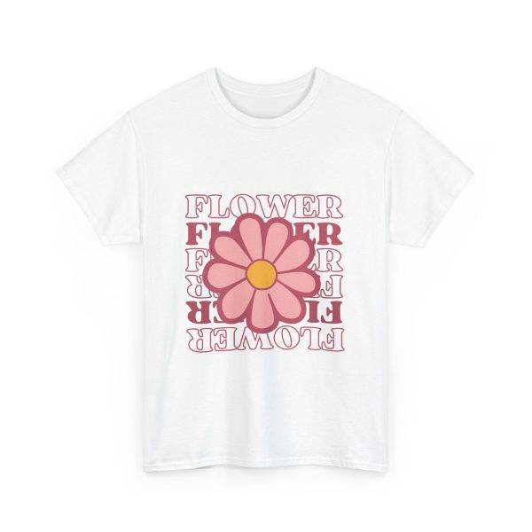 Flower White Color T-Shirt for Women Heavy Cotton Tee