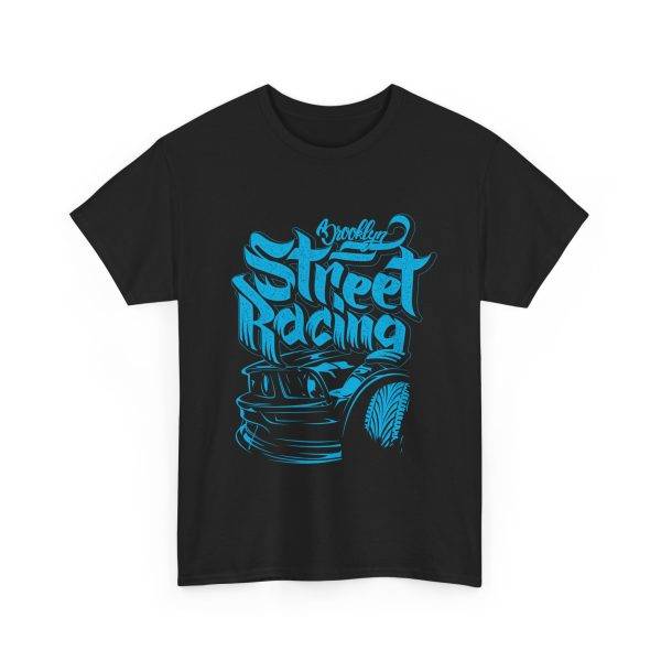 Street Racing Black Color T-Shirt For Men Heavy Cotton Tee