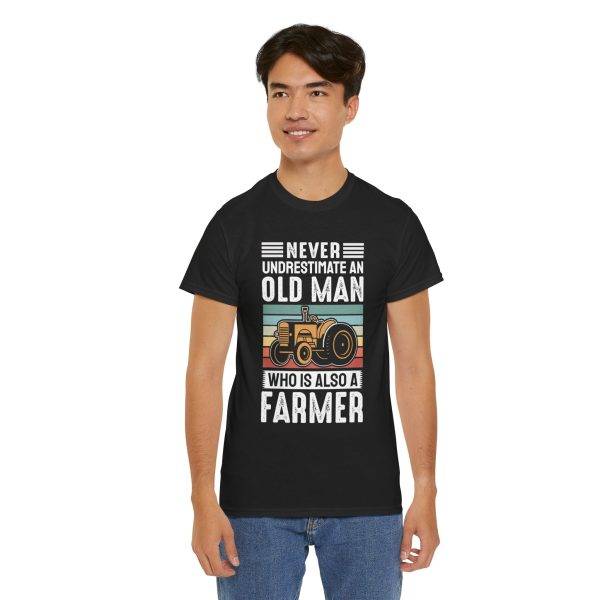 Never Underestimate an Old Man Farmer Unisex Heavy Cotton Tee