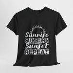 Sunrise Sunburn Sunset Repeat Black Color T-Shirt For Unisex Heavy Cotton Tee