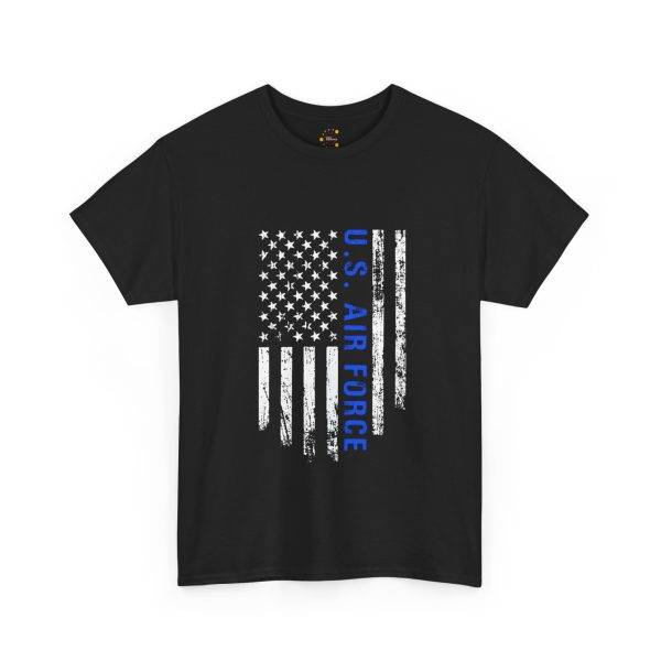 U.S. Air Force Flag Heavy Cotton Tee - Unisex Military Shirt for Veterans and Supporters