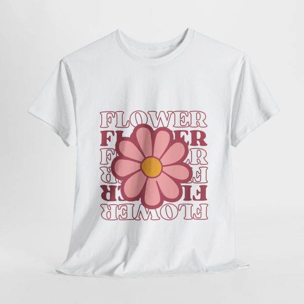 Flower White Color T-Shirt for Women Heavy Cotton Tee