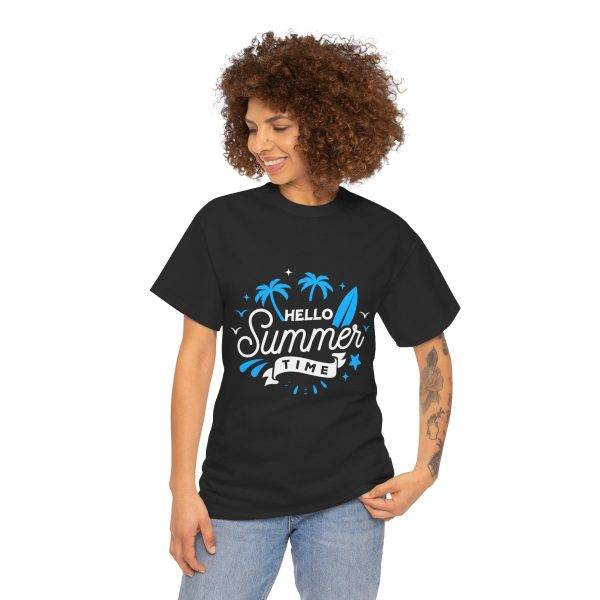 Hello Summer Time Unisex Heavy Cotton Tee - Beach Vibes Shirt