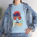 Summer Time Light Blue Color T-Shirt For Unisex Heavy Cotton Tee