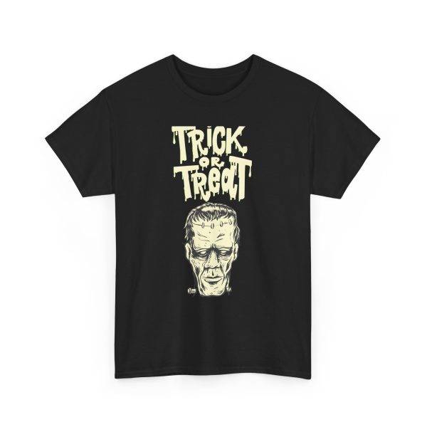 Halloween Frankenstein Trick Or Treat Black Color T-Shirt For Men Heavy Cotton Tee