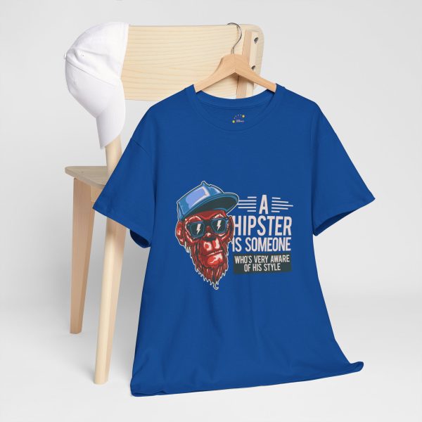 Monkey face A Hipster In Someone Royal Color Tshirt For Unisex Heavy Cotton Tee