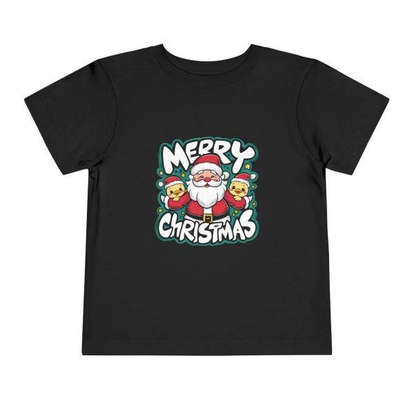 Merry Christmas Black Color T-Shirt For Kids Toddler Short Sleeve Tee