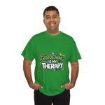 Gardening Is My Therapy Unisex Heavy Cotton Tee - Green Gardening T-Shirt for Plant Lovers