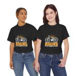 Biking Black Color T-Shirt For Unisex Heavy Cotton Tee