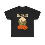 Happy Halloween Black Color T-Shirt For Unisex Heavy Cotton Tee