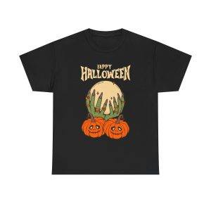 Happy Halloween Black Color T-Shirt For Unisex Heavy Cotton Tee