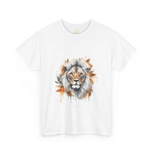 Lion Face White Color T-Shirt For Unisex Heavy Cotton Tee