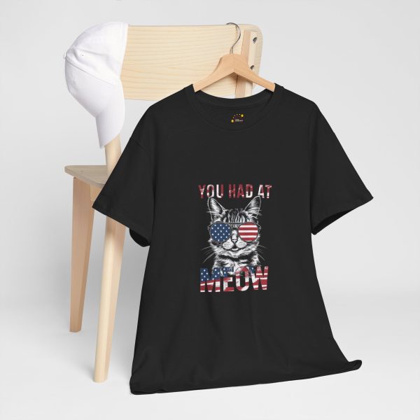 Patriotic Cat Graphic Tee - "You Had Me at Meow" - Unisex Heavy Cotton T-Shirt Patriotic Cat Graphic Tee - "You Had Me at Meow" - Unisex Heavy Cotton T-Shirt