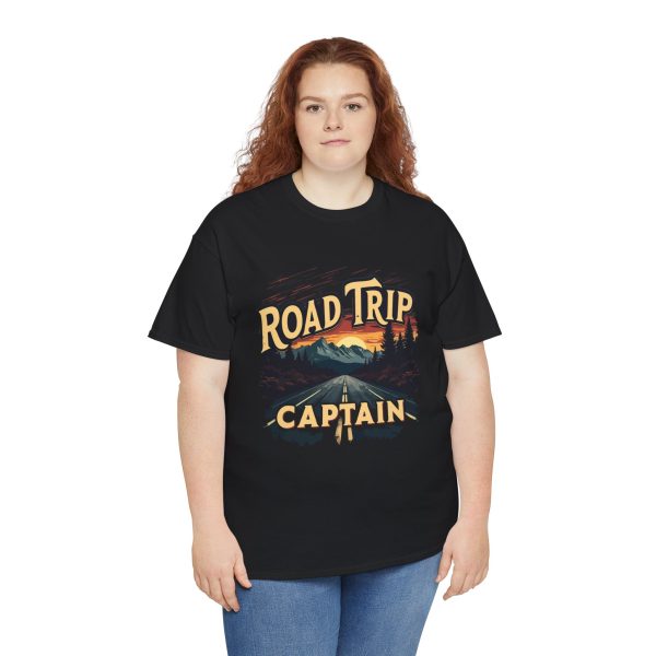 Road Trip Captain Black Color T-Shirt For Unisex Heavy Cotton Tee Road Trip Captain Black Color T-Shirt For Unisex Heavy Cotton Tee