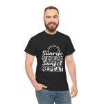 Sunrise Sunburn Sunset Repeat Black Color T-Shirt For Unisex Heavy Cotton Tee