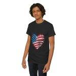 Patriotic USA Heart Unisex Heavy Cotton Tee