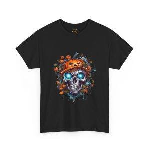 Scary Halloween pumpkin Black Color T-Shirt For Unisex Heavy Cotton Tee Scary Halloween pumpkin Black Color T-Shirt For Unisex Heavy Cotton Tee