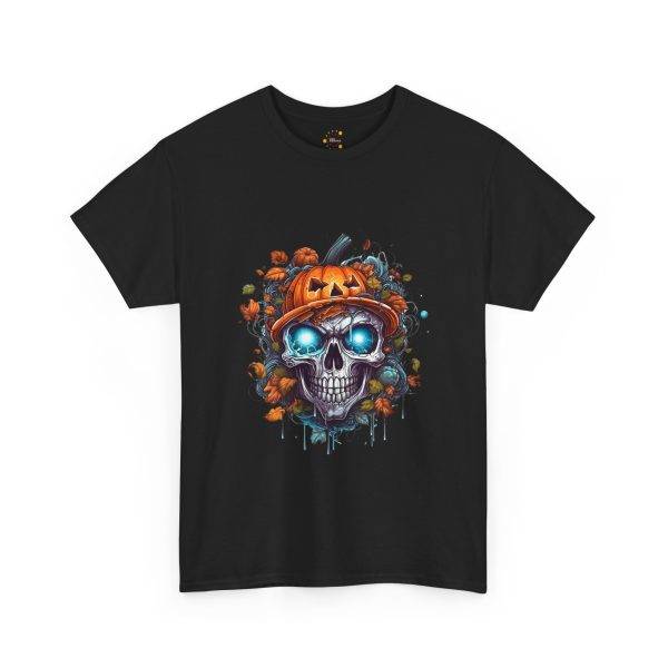Scary Halloween pumpkin Black Color T-Shirt For Unisex Heavy Cotton Tee