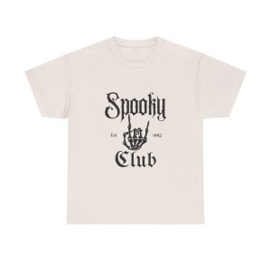 Spooky Club Ice Gray Color T-Shirt For Unisex Heavy Cotton Tee