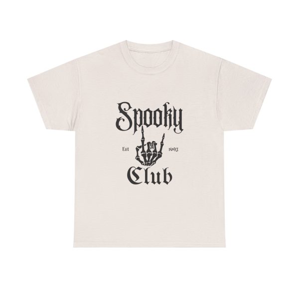 Spooky Club Ice Gray Color T-Shirt For Unisex Heavy Cotton Tee
