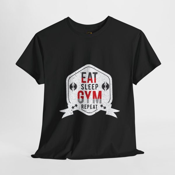 Eat Sleep Gym Repeat Unisex Heavy Cotton Tee - Motivational Workout Shirt