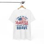 Unisex Heavy Cotton Tee - 'Land of the Free, America Because of the Brave'