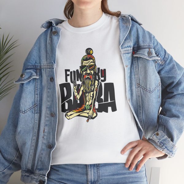 Funky baba white Color T-Shirt For Unisex Heavy Cotton Tee