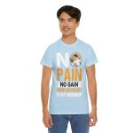Gym No Pain No Gain Light Blue Color T-Shirt For Unisex Heavy Cotton Tee