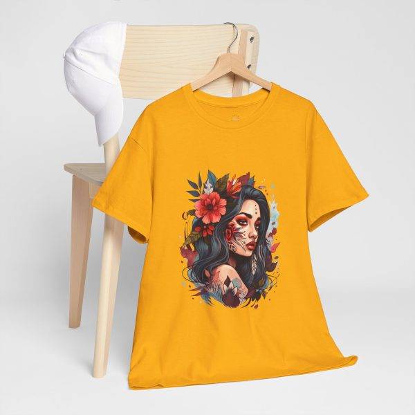 Beauty Women Gold Color T-Shirt For Unisex Heavy Cotton Tee