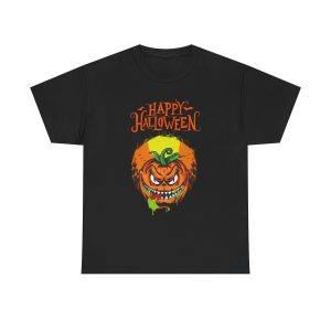 Happy Halloween Black Color T-Shirt For Unisex Heavy Cotton Tee