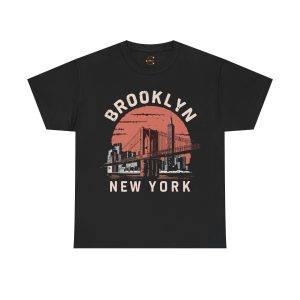 Brooklyn New York Black Color T-Shirt For Unisex Heavy Cotton Tee