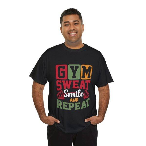 Gym Sweat Smile Repeat Unisex Heavy Cotton Tee