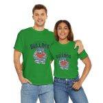 Bulldog Green Color T-Shirt For Unisex Heavy Cotton Tee