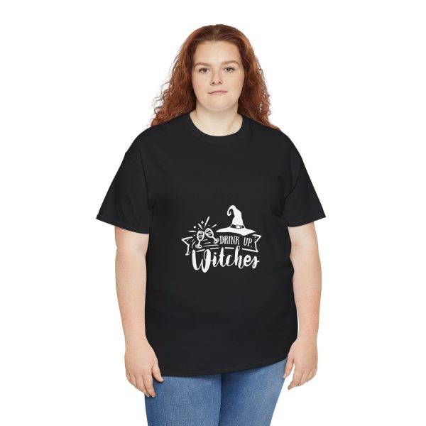 Halloween Drink up Witches Black Color T-Shirt For Unisex Heavy Cotton Tee