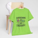 Gardening is My Therapy Unisex Heavy Cotton Tee - Vibrant Green T-Shirt for Plant Lovers